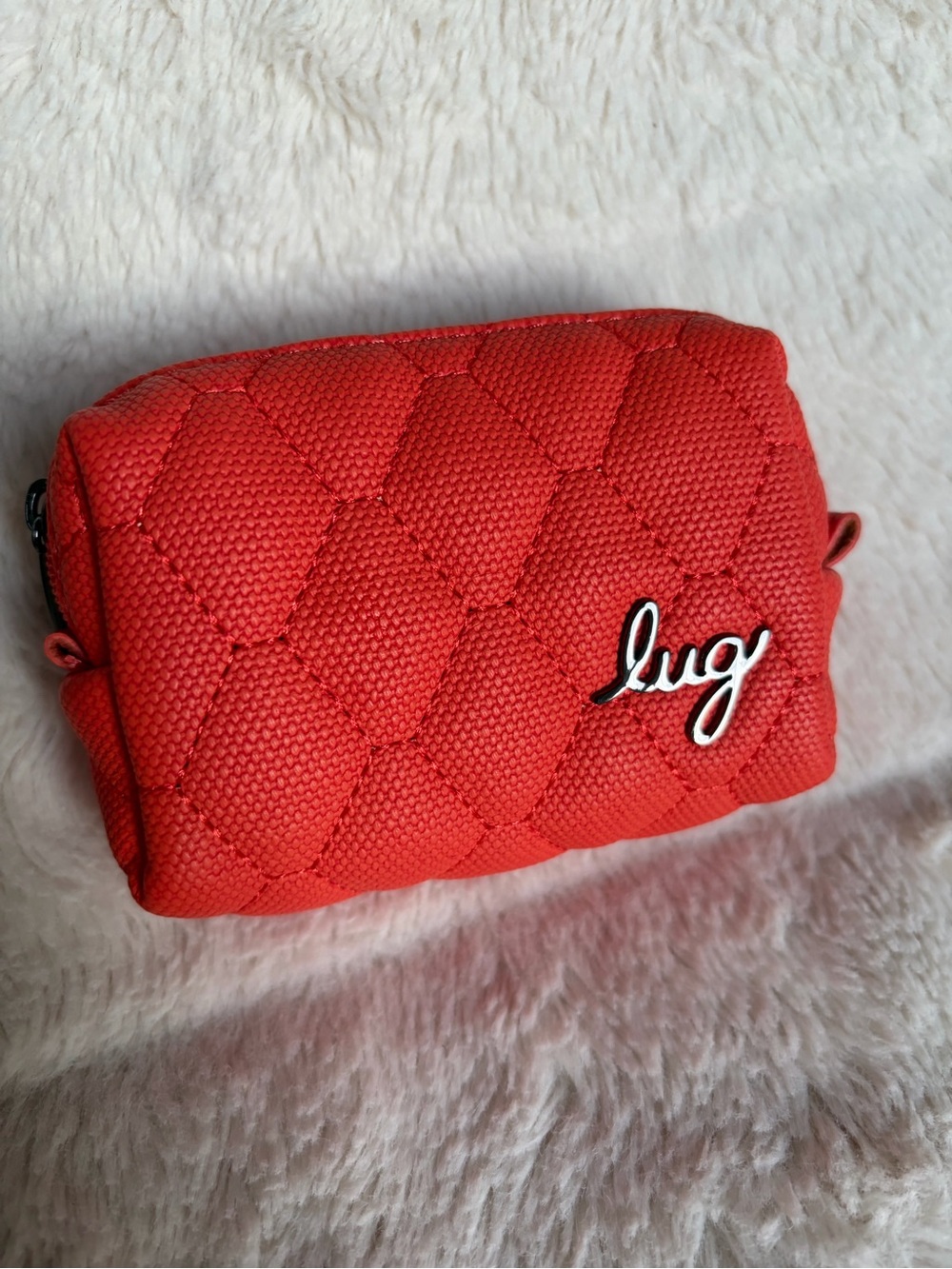 NWT Lug Quilted Choo Choo Mini Pill Box - Papaya